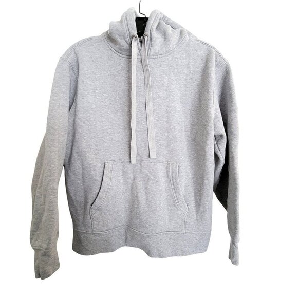 Athleta Heather Gray 24/7 Hoodie Pullover Kangaroo Front Pocket Sweatshirt Small - Picture 3 of 15
